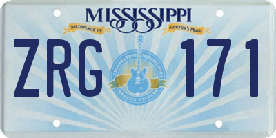 MS license plate ZRG171