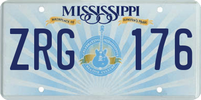 MS license plate ZRG176