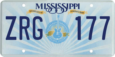 MS license plate ZRG177
