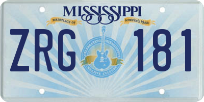 MS license plate ZRG181