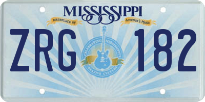 MS license plate ZRG182