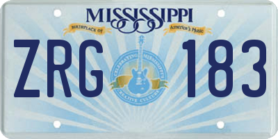 MS license plate ZRG183