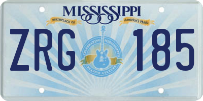 MS license plate ZRG185