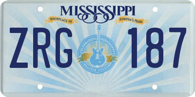 MS license plate ZRG187