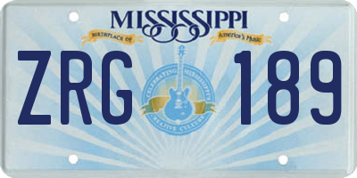MS license plate ZRG189