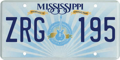 MS license plate ZRG195