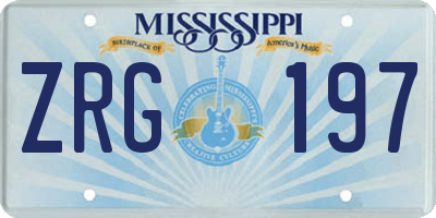 MS license plate ZRG197