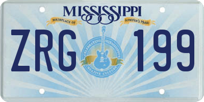 MS license plate ZRG199