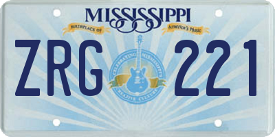 MS license plate ZRG221