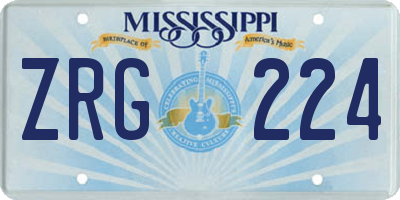 MS license plate ZRG224