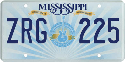 MS license plate ZRG225
