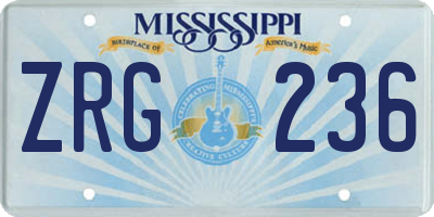 MS license plate ZRG236