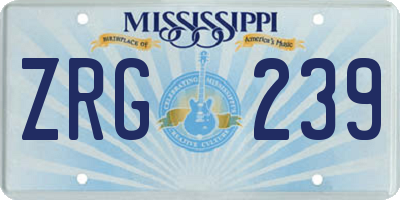 MS license plate ZRG239