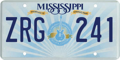 MS license plate ZRG241