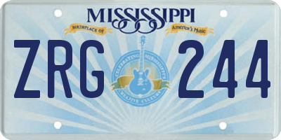 MS license plate ZRG244
