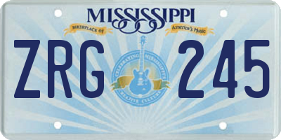 MS license plate ZRG245