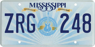 MS license plate ZRG248