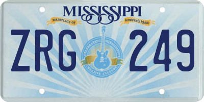 MS license plate ZRG249