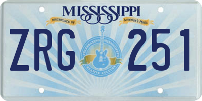 MS license plate ZRG251