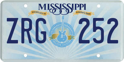 MS license plate ZRG252