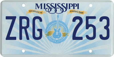 MS license plate ZRG253