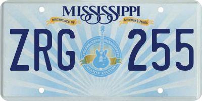 MS license plate ZRG255