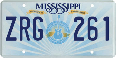 MS license plate ZRG261