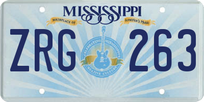 MS license plate ZRG263