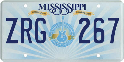 MS license plate ZRG267