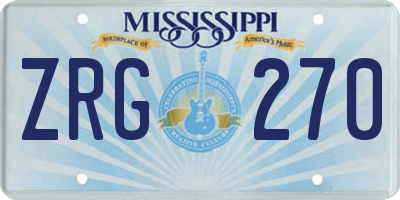MS license plate ZRG270