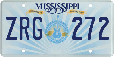 MS license plate ZRG272