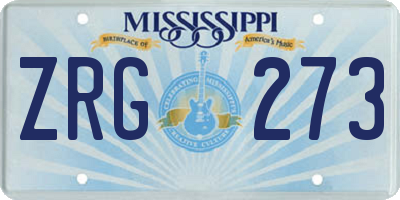 MS license plate ZRG273