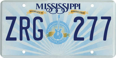 MS license plate ZRG277