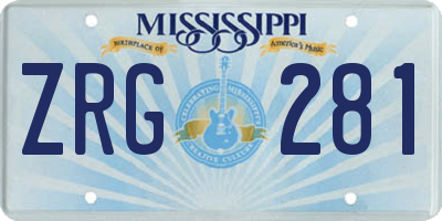 MS license plate ZRG281