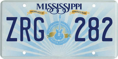 MS license plate ZRG282