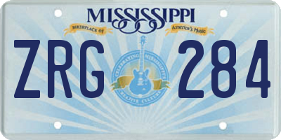MS license plate ZRG284