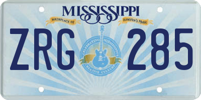 MS license plate ZRG285