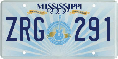 MS license plate ZRG291