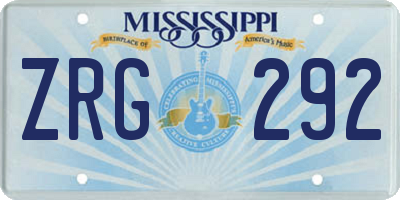 MS license plate ZRG292