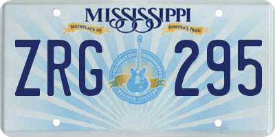 MS license plate ZRG295