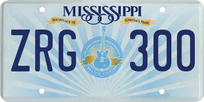MS license plate ZRG300