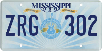 MS license plate ZRG302