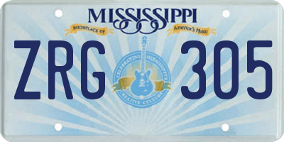MS license plate ZRG305