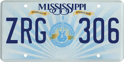 MS license plate ZRG306