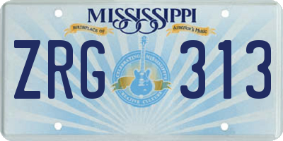 MS license plate ZRG313