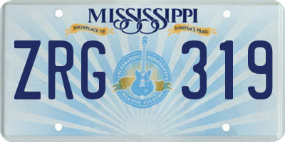 MS license plate ZRG319