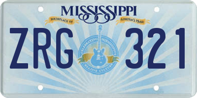 MS license plate ZRG321