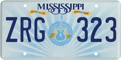 MS license plate ZRG323