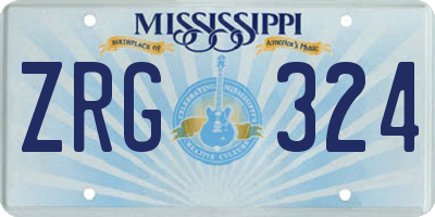 MS license plate ZRG324