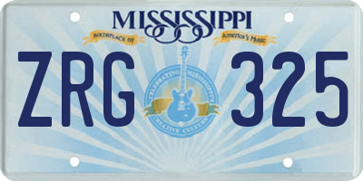 MS license plate ZRG325